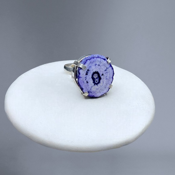 🌺Unique Artisan Sterling Geode Ring - Picture 10 of 12